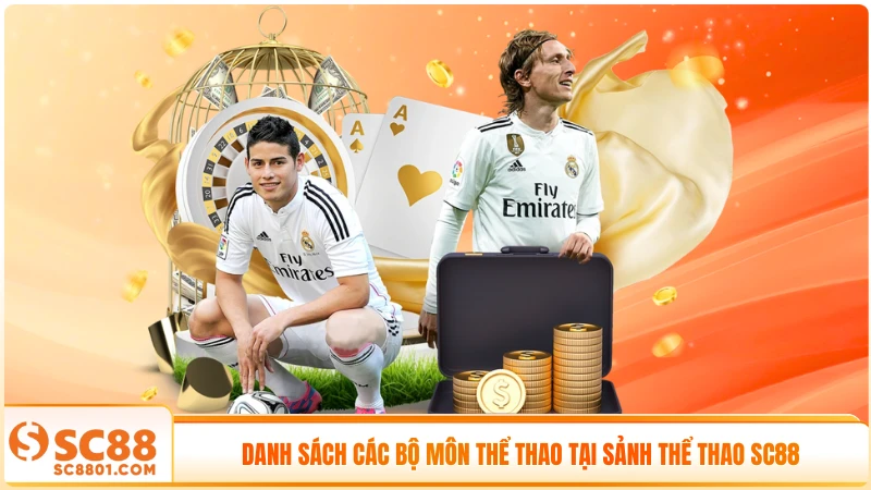 Danh sách các bộ môn thể thao tại sảnh thể thao SC88