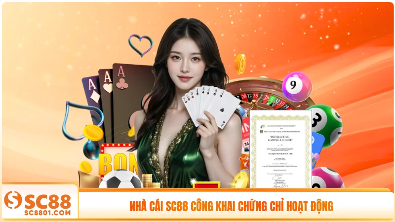 Nhà cái SC88 công khai chứng chỉ hoạt động